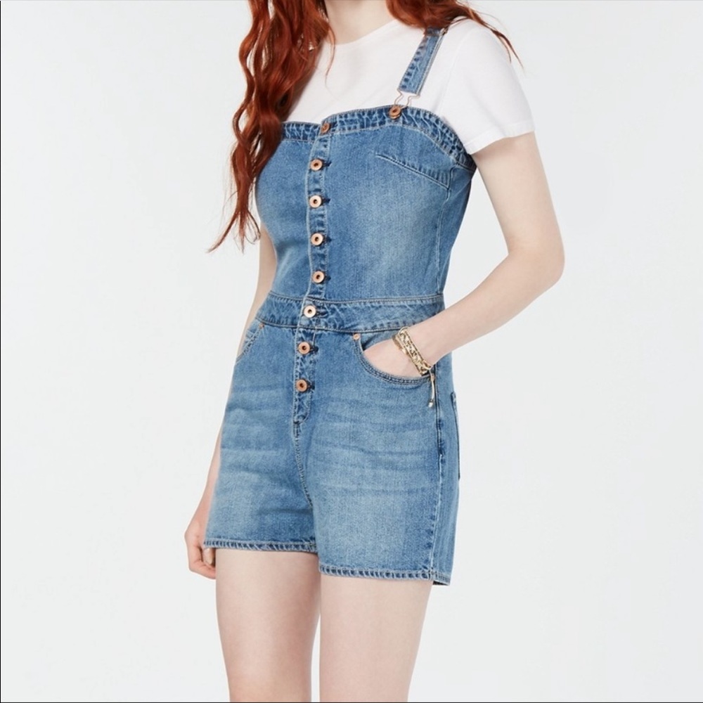 American Rag shortall denim romper overalls New